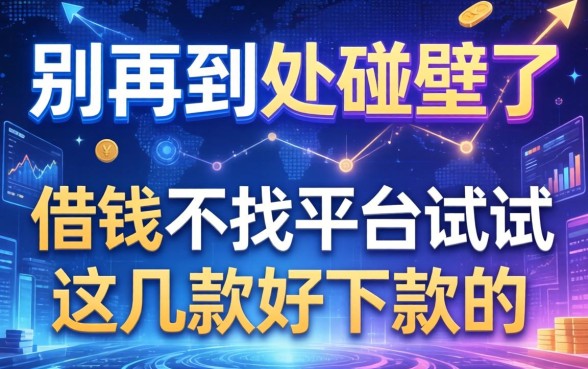 别再到处碰壁了，借钱不找平台试试这几款好下款的
