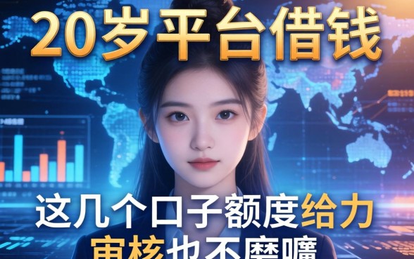 20岁平台借钱：这几个口子额度给力审核也不磨叽