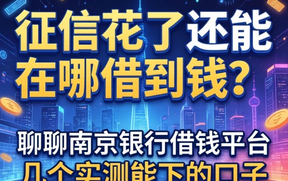 征信花了还能在哪借到钱？聊聊南京银行借钱平台和几个实测能下的口子