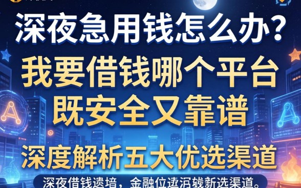 深夜急用钱怎么办？我要借钱哪个平台既安全又靠谱？深度解析五大优选渠道