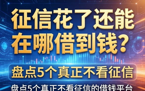 征信花了还能在哪借到钱？盘点5个真正不看征信的借钱平台