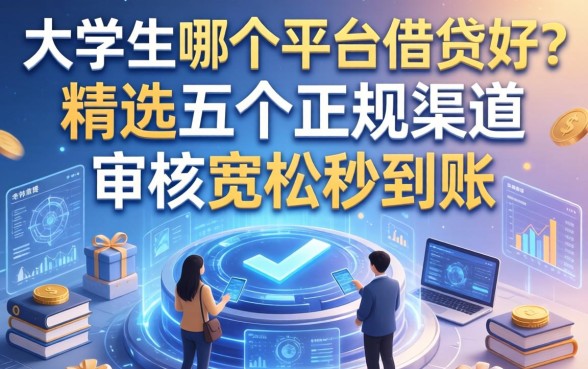 大学生哪个平台借钱好？精选五个正规渠道，审核宽松秒到账