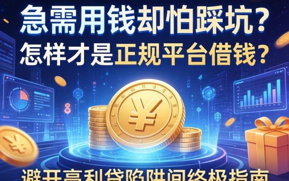 急需用钱却怕踩坑？怎样才是正规的平台借钱？避开高利贷陷阱的终极指南