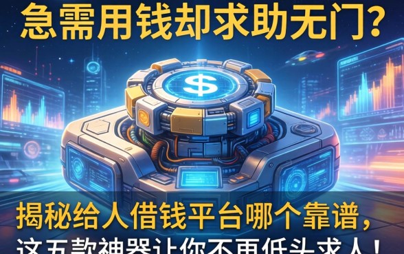 急需用钱却求助无门？揭秘给人借钱的平台哪个靠谱，这五款神器让你不再低头求人！