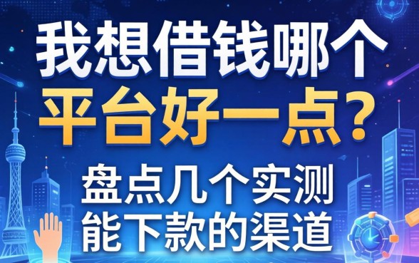我想借钱哪个平台好一点？盘点几个实测能下款的渠道