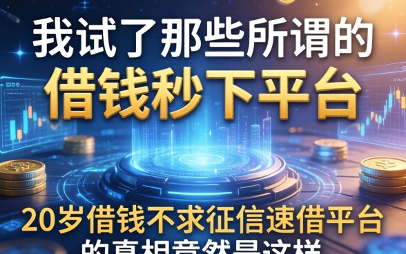 我试了那些所谓的借钱秒下平台，发现20岁借钱不求征信速借平台的真相竟然是这样