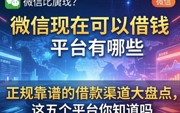 微信现在可以借钱的平台有哪些？正规靠谱的借款渠道大盘点，这五个平台你知道吗？