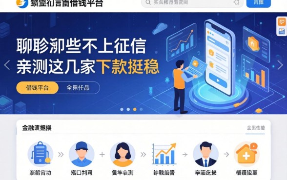 聊聊那些不上征信的借钱平台网页，亲测这几家下款挺稳