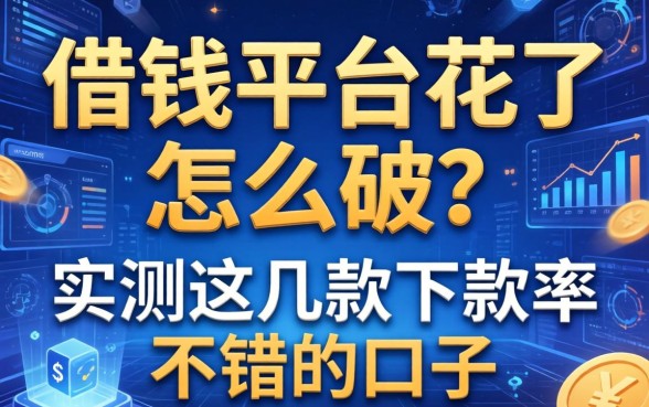 借钱平台花了怎么破？实测这几款下款率不错的口子