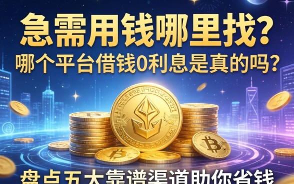 急需用钱哪里找？哪个平台借钱0利息是真的吗？盘点五大靠谱渠道助你省钱