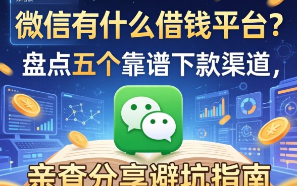 微信有什么借钱平台？盘点五个靠谱下款渠道，亲测分享避坑指南