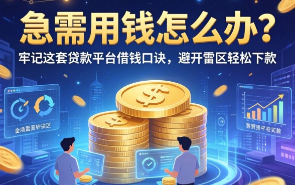 急需用钱怎么办？牢记这套贷款平台借钱口诀，避开雷区轻松下款