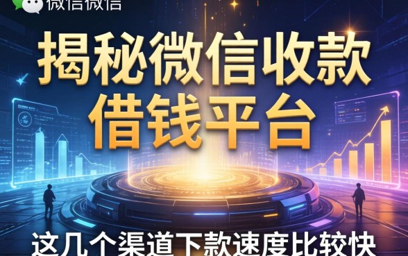 揭秘用微信收款的借钱平台，这几个渠道下款速度比较快
