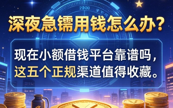 深夜急需用钱怎么办？现在小额借钱平台靠谱吗？这五个正规渠道值得收藏