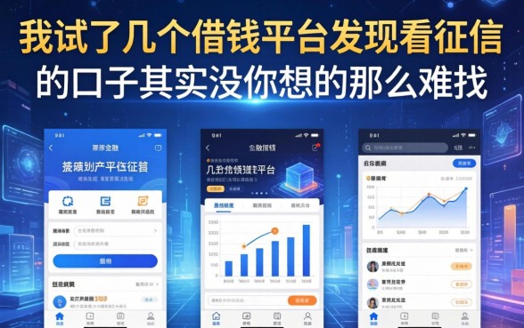 我试了几个借钱平台，发现不看征信的口子其实没你想的那么难找
