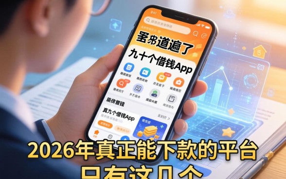 我翻遍了手机里几十个借钱app，发现2026年真正能下款的平台只有这几个