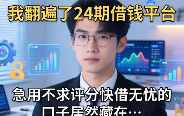 我翻遍了24期借钱平台，发现急用不求评分快借无忧的口子居然藏在...