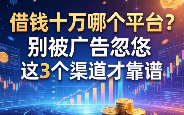 借钱十万哪个平台？别被广告忽悠，这3个渠道才靠谱