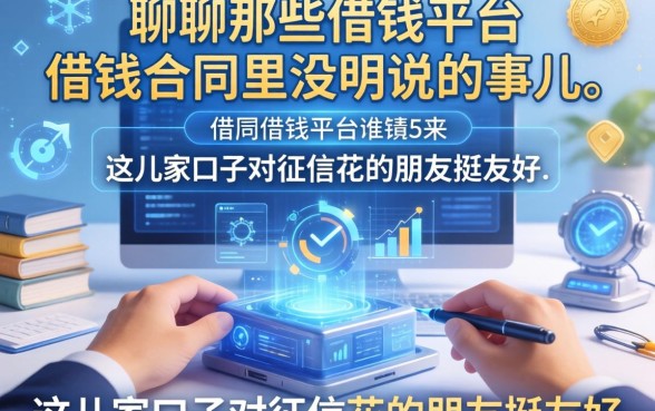 聊聊那些借钱平台借钱合同里没明说的事儿，这几家口子对征信花的朋友挺友好