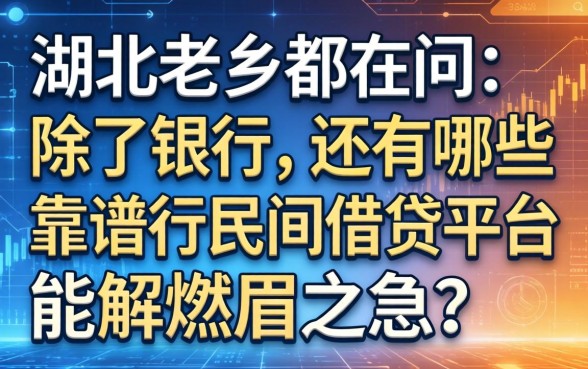 湖北老乡都在问：除了银行，还有哪些靠谱的民间借钱平台能解燃眉之急？