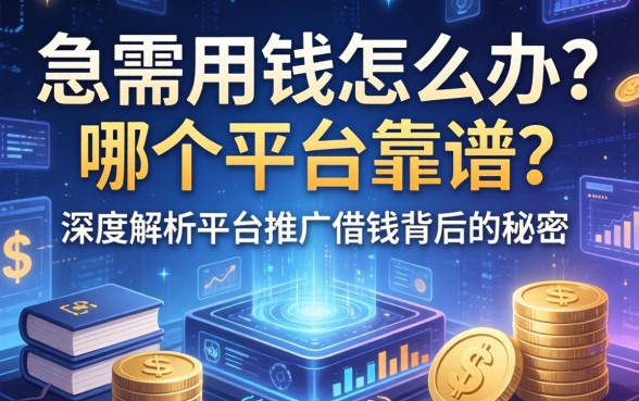 急需用钱怎么办？哪个平台靠谱？深度解析平台推广借钱背后的秘密