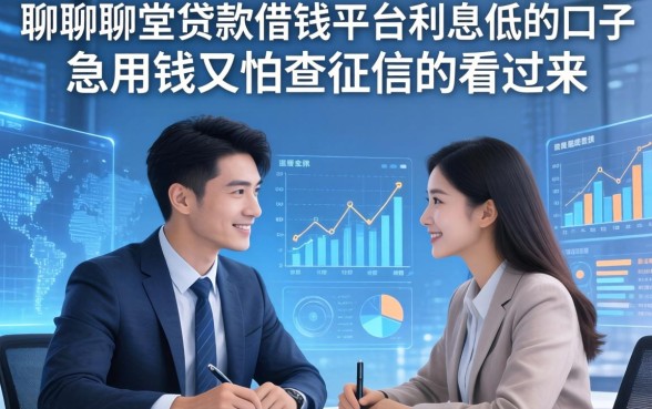 聊聊那些贷款借钱平台利息低的口子，急用钱又怕查征信的看过来