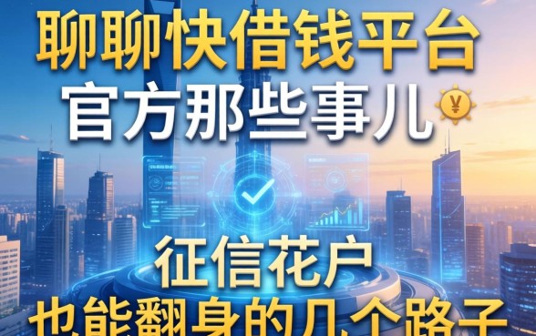 聊聊快借钱平台官方那些事儿：征信花户也能翻身的几个路子