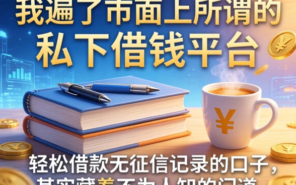 我翻遍了市面上所谓的私下借钱平台，发现那些标榜轻松借款无征信记录的口子，其实藏着不为人知的门道