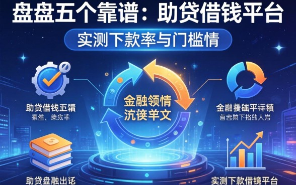 盘点五个靠谱的助贷借钱平台，实测下款率与门槛详情