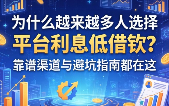 为什么越来越多人选择平台利息低借钱？靠谱渠道与避坑指南都在这