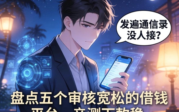 深夜翻遍通讯录没人接？盘点五个审核宽松的借钱平台，亲测下款稳