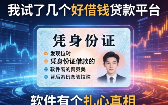 我试了几个好借钱的贷款平台，发现凭身份证借款的软件背后有个扎心真相