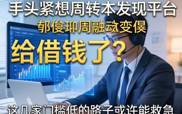 手头紧想周转却发现平台不给借钱了？这几家门槛低的路子或许能救急