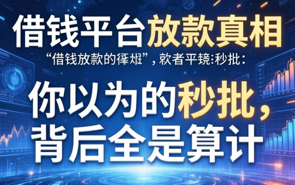 借钱平台不放款的真相：你以为的秒批，背后全是算计