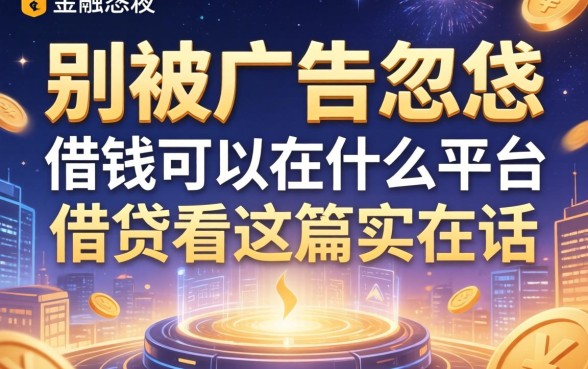 别被广告忽悠，借钱可以在什么平台借钱看这篇实在话
