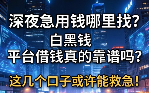 深夜急用钱哪里找？白黑平台借钱真的靠谱吗？这几个口子或许能救急！