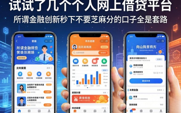 我试了几个个人网上借钱平台，发现那些所谓金融创新秒下不要芝麻分的口子全是套路