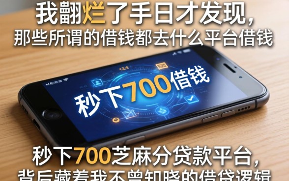 我翻烂了手机才发现，那些所谓的借钱都去什么平台借钱和秒下700芝麻分贷款平台，背后藏着我不曾知晓的借贷逻辑