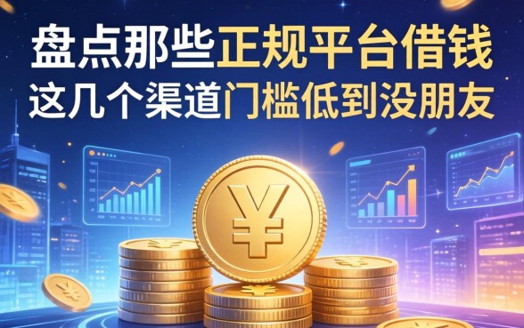 盘点那些正规平台借钱，这几个渠道门槛低到没朋友