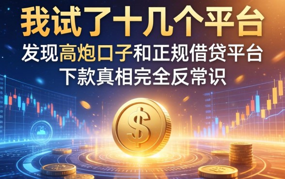 我试了十几个平台，发现高炮口子和正规借钱平台的下款真相完全反常识