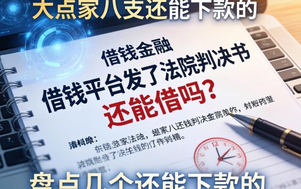 借钱平台发了法院判决书还能借吗？盘点几个还能下款的