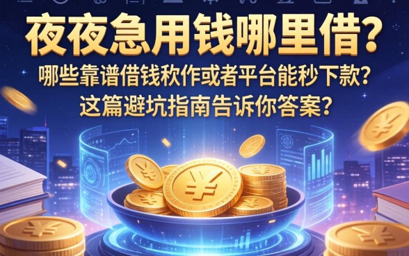 深夜急用钱哪里借？哪些靠谱的借钱软件或者平台能秒下款？这篇避坑指南告诉你答案