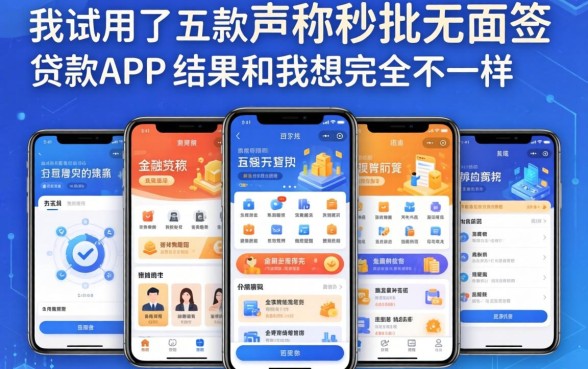 我试用了五款声称秒批无面签贷款app，结果和我想的完全不一样