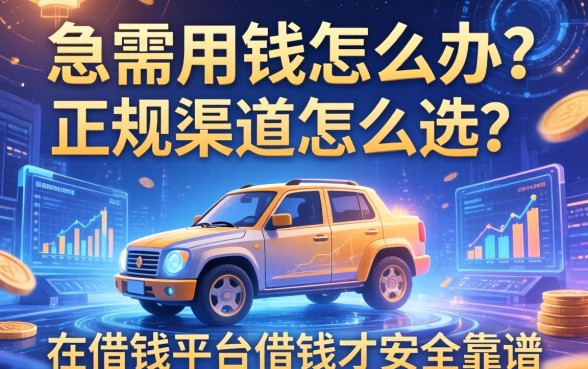 急需用钱怎么办？正规渠道怎么选？如何在借钱平台借钱才安全靠谱？