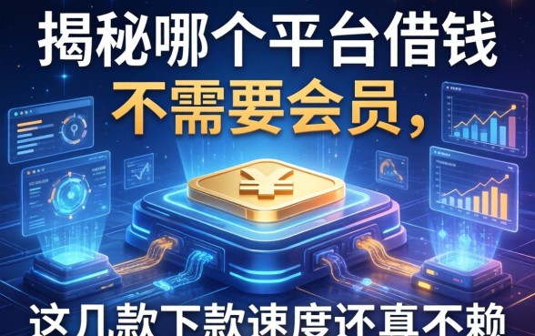 揭秘哪个平台借钱不需要会员，这几款下款速度还真不赖