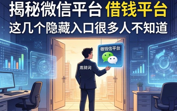 揭秘微信平台的借钱平台：这几个隐藏入口很多人不知道