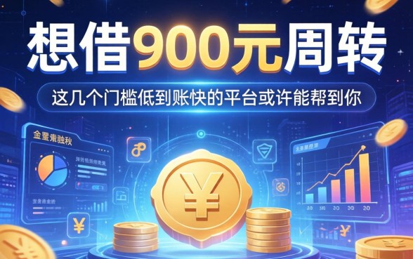 想借900元周转，这几个门槛低到账快的平台或许能帮到你