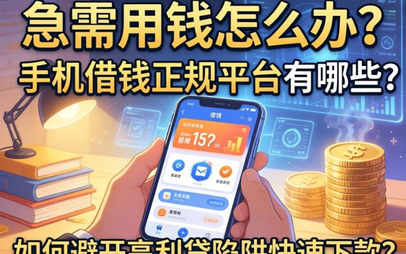 急需用钱怎么办？手机借钱正规平台有哪些？如何避开高利贷陷阱快速下款？