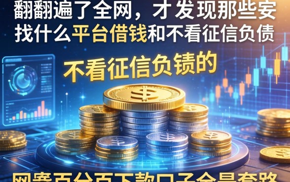 我翻遍了全网，才发现那些找什么平台借钱和不看征信负债的网贷百分百下款口子全是套路