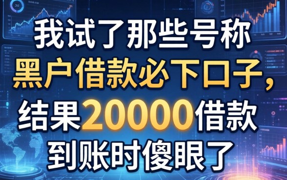 我试了那些号称黑户借款必下口子，结果20000借款到账时傻眼了